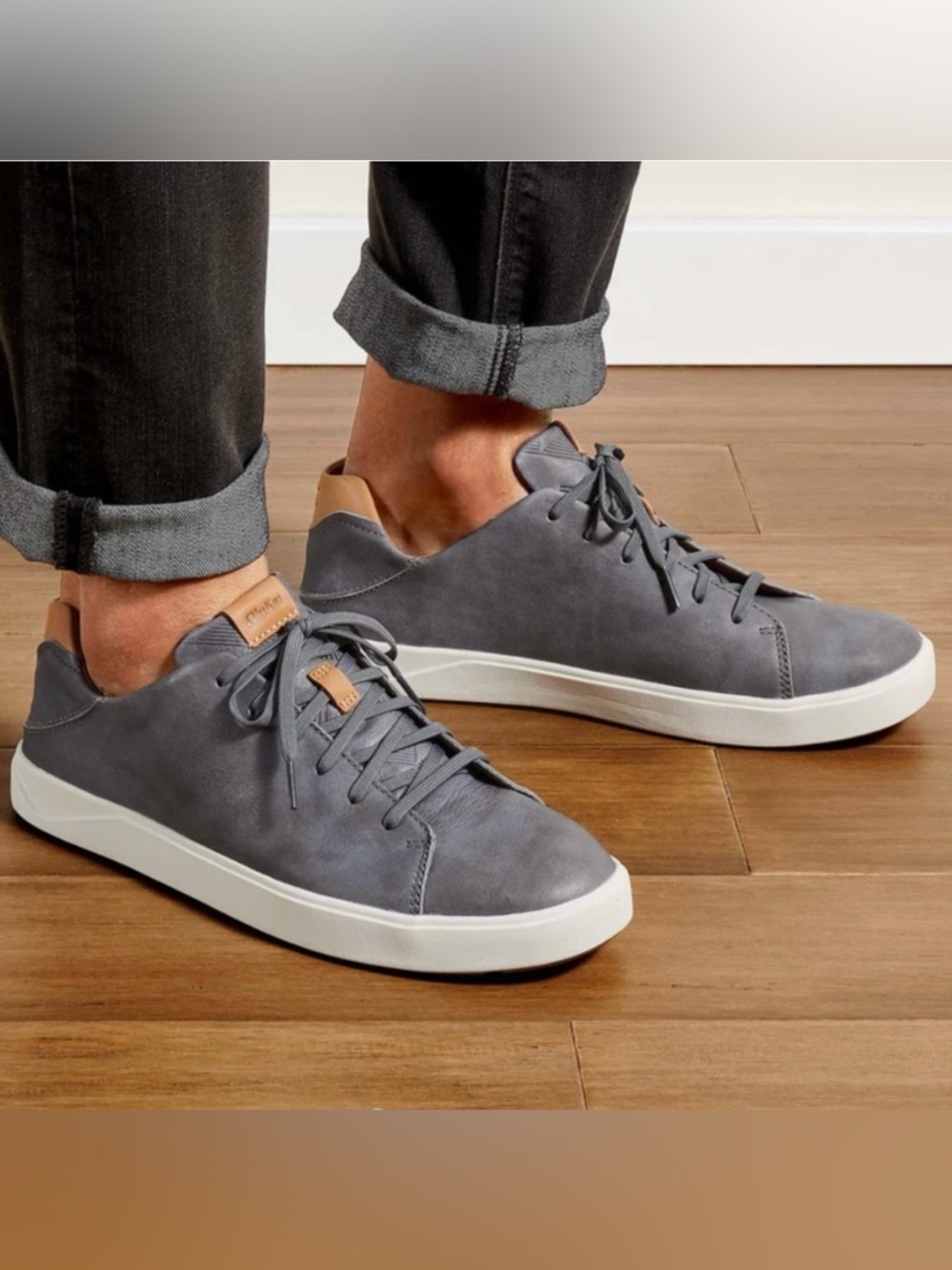 Olukai Men’s Lae ahi Li lli Casual Leather Sneaker